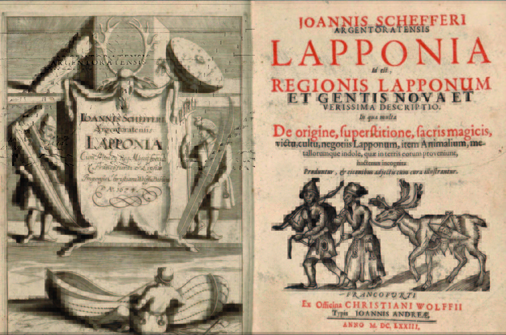Schefferus berømte pionerarbeid Lapponia, 1673. Illustrasjon: NTNU UB