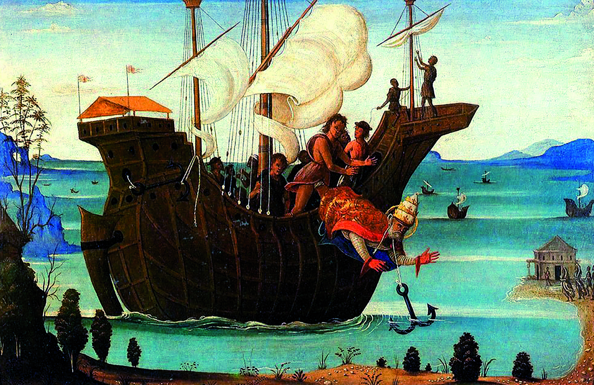 Et maleri av St Clement på en båt