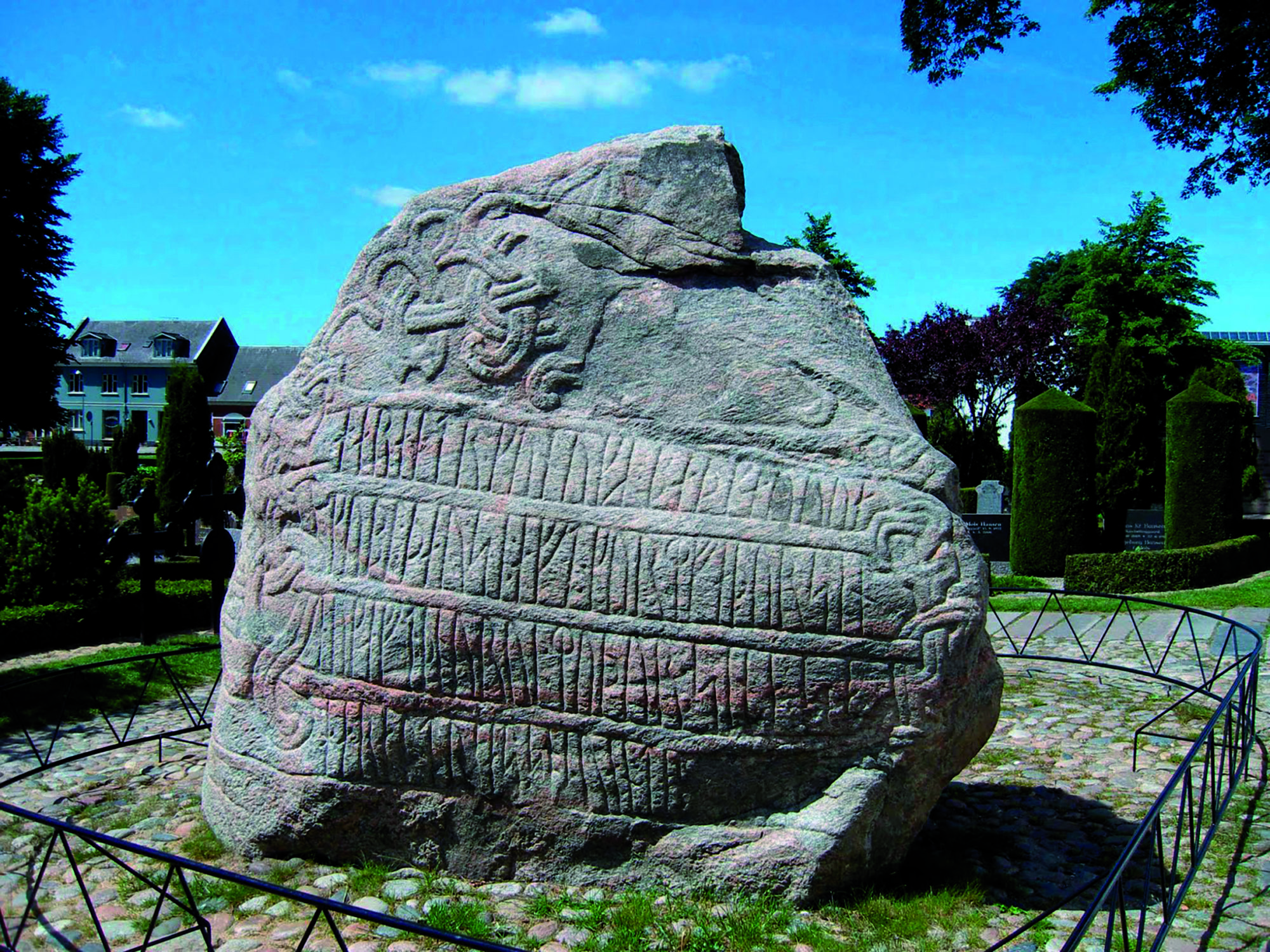 En runestein fra Jelling i Danmark